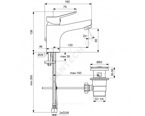 Смес/умыв SCORPIO однор лит/изл дон/кл Ideal Standard BC271AA