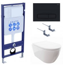 SET AQUATEK ПОЛАРИС (рама AQUATEK Standard INS-0000012+унитаз ПОЛАРИС AQ0700-00 с тонким сиденьем soft-close+ крепеж KKI-0000002 +панель KDI-0000025) SET AQUATEK ПОЛАРИС-025 4в1