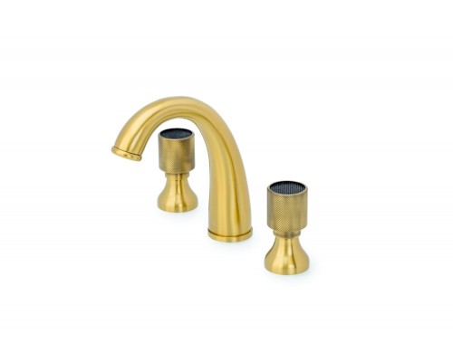 Boheme Royal Cristal Смеситель для раковины на 3 отв., без дк, длина излива 13,8 см, цвет: bronze 317-Royal/CRST black