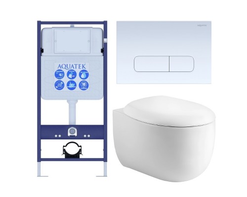 SET AQUATEK АЛЬТАИР-013 4в1 (рама AQUATEK Standard INS-0000012+крепеж KKI-0000002+клавиша KDI-0000013+унитаз АЛЬТАИР AQ1980-00 с тонким сиденьем soft- SET AQUATEK АЛЬТАИР cm-013 4в1