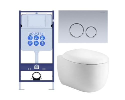 SET AQUATEK АЛЬТАИР-019 4в1 (рама AQUATEK Standard INS-0000012+крепеж KKI-0000002+клавиша KDI-0000019+унитаз АЛЬТАИР AQ1980-00 с тонким сиденьем soft- SET AQUATEK АЛЬТАИР cm-019 4в1