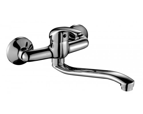 A35-24 Смеситель одноручный (35 мм) для кухни, настенный с нижним изливом, хром A35-24 A35-24