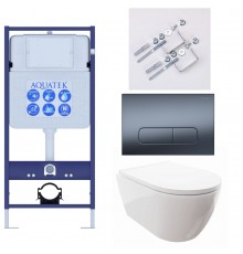 SET AQUATEK ПОЛАРИС (рама AQUATEK Standard INS-0000012+унитаз ПОЛАРИС AQ0700-00 с тонким сиденьем soft-close+ крепеж KKI-0000002 +панель KDI-0000034) SET AQUATEK ПОЛАРИС-034 4в1