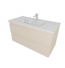 AQ77100-LC Комплект мебели:Тумба 100см ВЕГА с раковиной AQ4100-00, 2 ящика, цвет капучино светлый AQ77100-LC