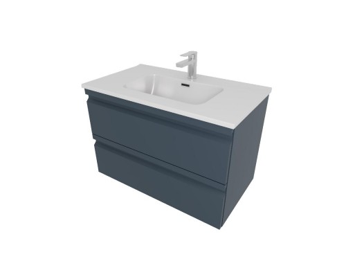 AQ77080-MG Комплект мебели: Тумба 80см ВЕГА с раковиной AQ0480-00, 2 ящика, цвет серый мат AQ77080-MG