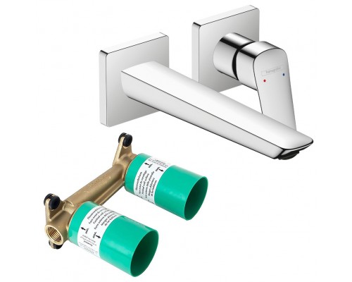 71256000S Set HG Logis Fine смеситель для раковины из стены (71256000+13622180) 71256000S