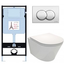 E21750RU-CP Унитаз c инсталляцией Rodin+ сиденье тонкое микролифт, клавиша хром (E36495-NF+E36496-CP+EDY102+E23280) E21750RU-CP