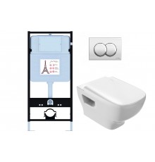 EDE103-00 Struktura, сиденье тонкое микролифт, панель для двойного смыва, хром (E36495-NF+E36496-CP+EDE102-00+E28931-WTE) EDE103-00