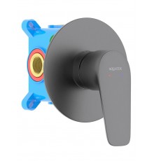 AQ1166BGM БЕТТА смеситель для душа 1 режим (внешняя и скрытая часть), оружейная сталь (шлиф. черный хром) AQ1166BGM