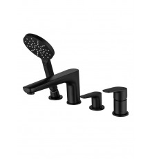 AQ1148MB БЕТТА смеситель на борт ванны на 4 отв., матовый черный AQ1148MB
