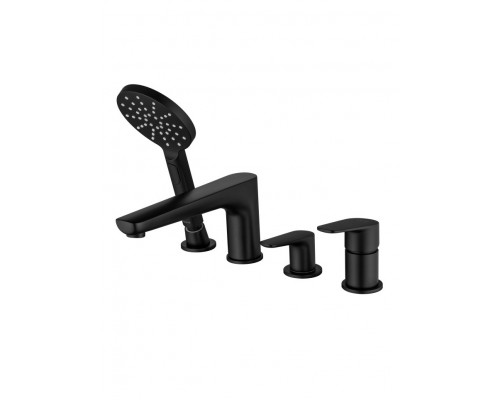 AQ1148MB БЕТТА смеситель на борт ванны на 4 отв., матовый черный AQ1148MB