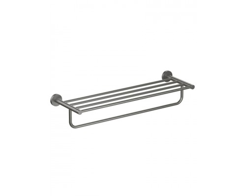 AQ4115BGM ЕВРОПА полка для полотенец, оружейная сталь (шлиф. черный хром) AQ4115BGM