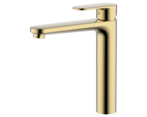AQ1804BG НИКА смеситель для раковины высокий 190 без донного клапана, шлиф.золото AQ1804BG