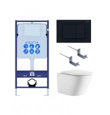 SET AQUATEK ЛИБЕРТИ-012 4в1 (рама AQUATEK Standard INS-0000012+крепёж KKI-0000002+клавиша KDI-0000012+унитаз ЛИБЕРТИ AQ1999T-00 с тонким сиденьем sc) SET AQUATEK ЛИБЕРТИ-012 4в1