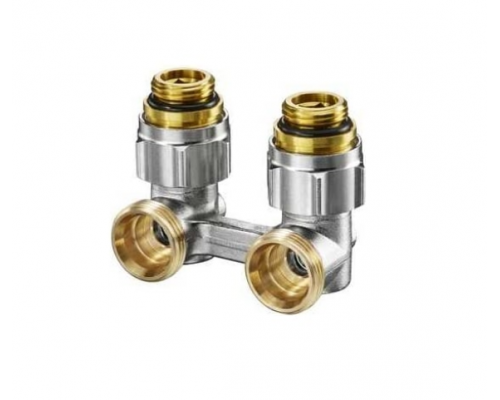 Узел, Multiflex V, угловой H-образный, 3/4, 1/2, Н ЕК-Н, никелированный, ZB