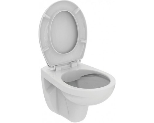 K881201 EUROVIT Rimless Безободковый (технология Cut Rimless) подвесной унитаз, с сидением и крышкой с функцией плавного закрытия E131801 K881201