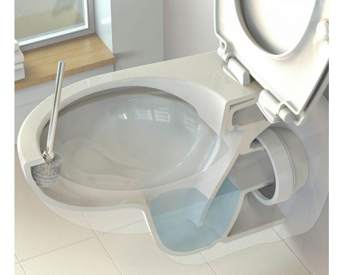 K881201 EUROVIT Rimless Безободковый (технология Cut Rimless) подвесной унитаз, с сидением и крышкой с функцией плавного закрытия E131801 K881201