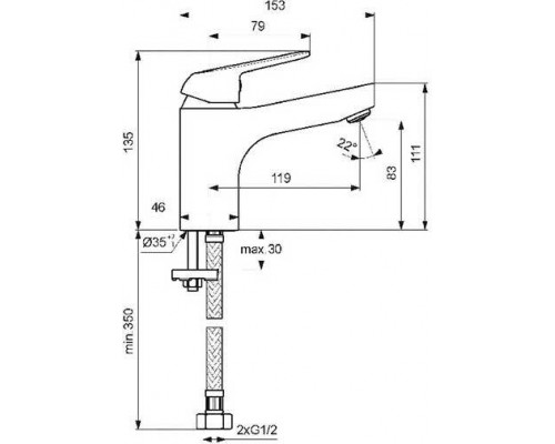 BA385AA FINE смеситель для раковины BA385AA