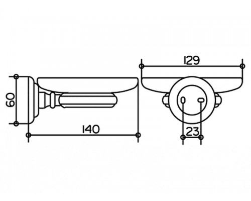 02155019000 ASTOR Мыльница настенная, стекло / хром (Снят с производства!) 02155019000