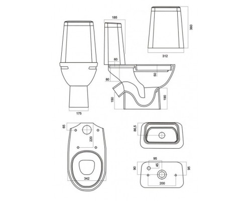 МАРС БО КОМФОРТ Унитаз-компакт безободковый Белый S1 (WC.CC/Mars/2-DM.Rim/WHT.G/S1) WC.CC/Mars/2-DM.Rim/WHT.G/S1
