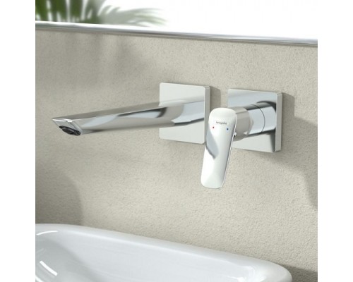 71256000S Set HG Logis Fine смеситель для раковины из стены (71256000+13622180) 71256000S