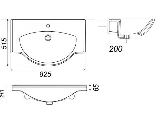 CLASSIC LUXE 80 Умывальник (WB.FN/Classic/80-C/WHT.G/S1) WB.FN/Classic/80-C/WHT.G/S1