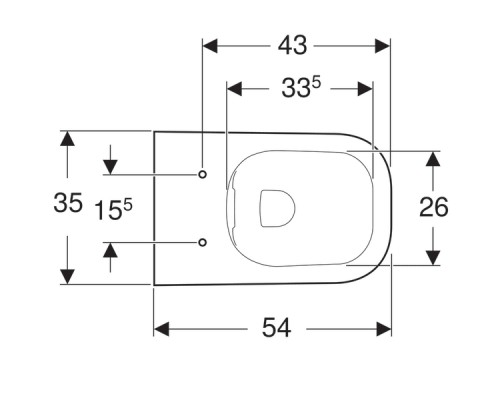 500.208.01.1 Smyle Square Унитаз подвесной безободковый Rimfree, глубина 54 см 500.208.01.1