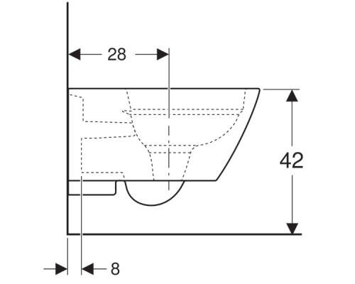 500.208.01.1 Smyle Square Унитаз подвесной безободковый Rimfree, глубина 54 см 500.208.01.1