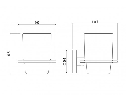 AQ4204BG ОБЕРОН стакан с держателем, шлиф. золото AQ4204BG