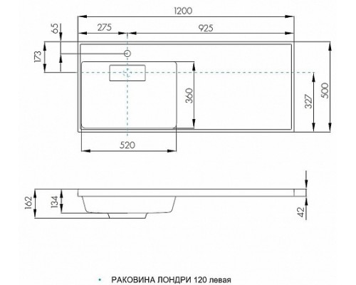 1A2359K1LH010 Набор: 1A235901LH010 Тумба-умывальник Лондри 60/ 1A72843KLH01L Раковина Лондри 120 левая, бел. 1A2359K1LH010