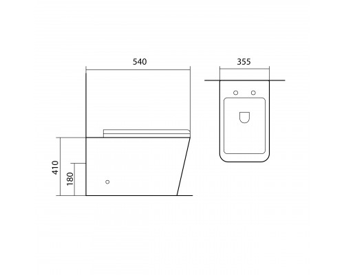 AQ1908N-00 ЛИБРА New Унитаз напольный приставной безободковый 540355410, горизонтальный выпуск, тонкое сиденье с механизмом пл.закрывания, крепеж AQ1908N-00