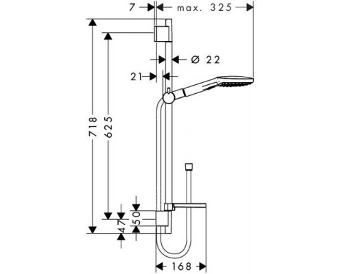 26620000 HG Raindance Select E 120 3 jet 65 см душевой гарнитур 26620000
