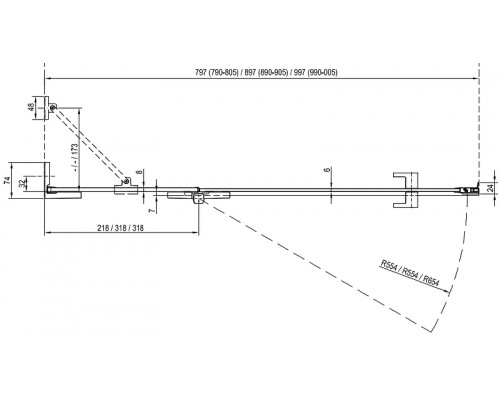 набор крепежа B SET BSD2-L 80,90 хром D01000A084