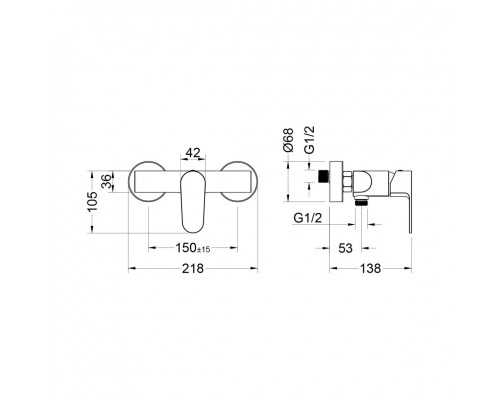 AQ1260CR ОБЕРОН смеситель для душа AQ1260CR