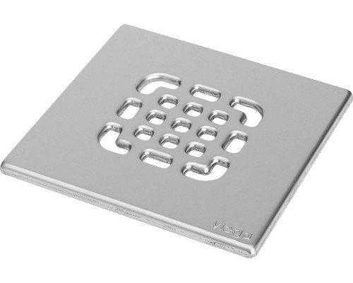 557140 Трап с изоляц. фланцем, гидрозатвором, 0,6 л/сек, решеткой из нерж. 150х150мм, шарнирн. отводом, пласт/серый 557140