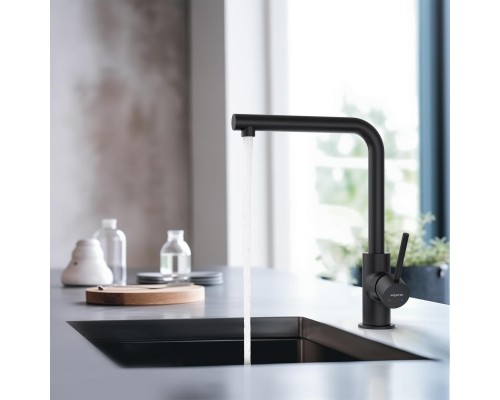 AQ1380MB ЕВРОПА смеситель для кухни, матовый черный AQ1380MB
