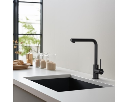 AQ1380MB ЕВРОПА смеситель для кухни, матовый черный AQ1380MB