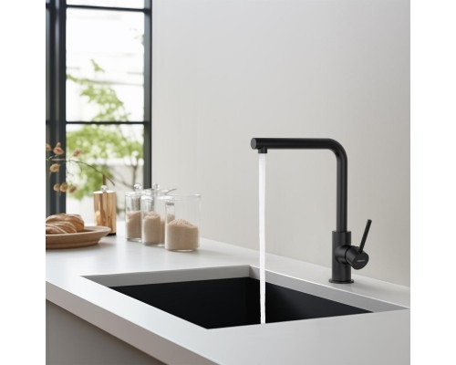 AQ1380MB ЕВРОПА смеситель для кухни, матовый черный AQ1380MB