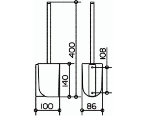 11669019000 ELEGANCE Туалетный ершик подвесной, матовый хрусталь, съемный, хром 11669019000