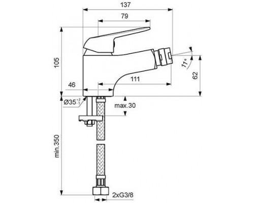 BA386AA FINE Смеситель для биде BA386AA