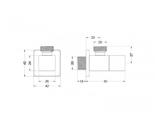 AQ2453MB угловой переходник, матовый черный AQ2453MB