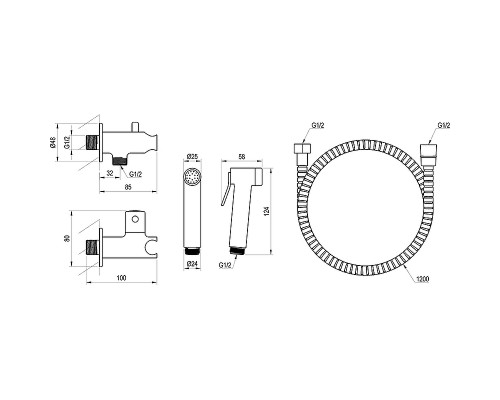 Гигиенический душ с запорным вентилем BM 040.01 X070166