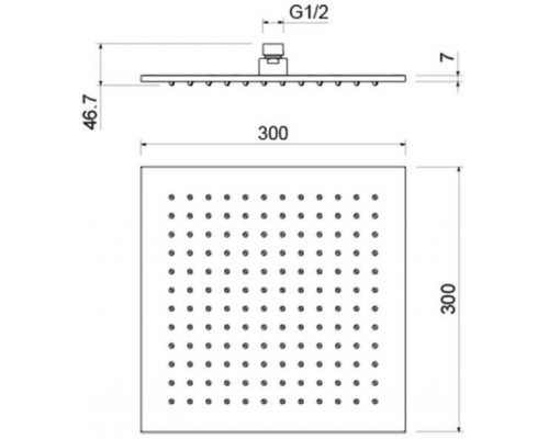 AQ2078CR квадратный верхний душ 3003007 мм AQ2078CR