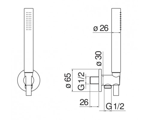 AD146/32IX душевой набор с шланговым подсоединением AD146/32IX
