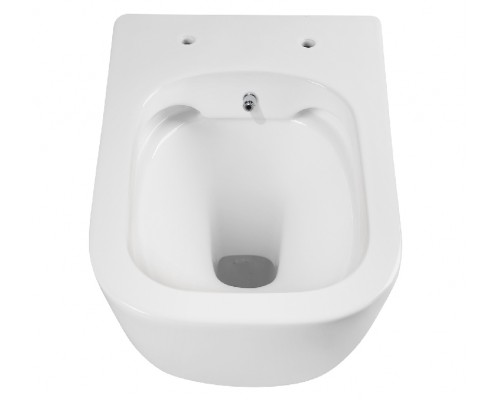 AQ2012B-00 ДИВА Унитаз подвесной безободковый с функцией биде (смеситель в компл) 510350360мм, тонкое сиденье soft-close, крепеж AQ2012B-00