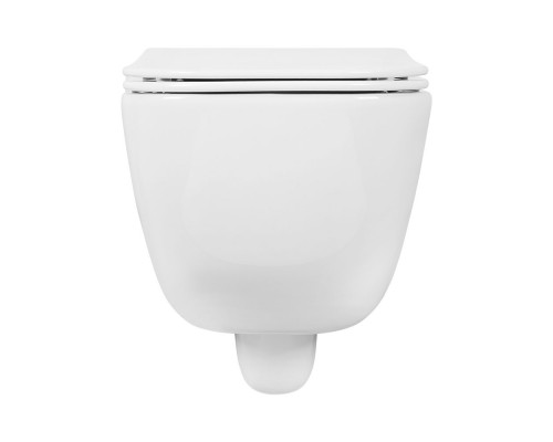 AQ2012B-00 ДИВА Унитаз подвесной безободковый с функцией биде (смеситель в компл) 510350360мм, тонкое сиденье soft-close, крепеж AQ2012B-00