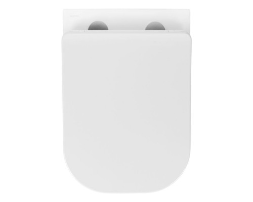 AQ2012B-00 ДИВА Унитаз подвесной безободковый с функцией биде (смеситель в компл) 510350360мм, тонкое сиденье soft-close, крепеж AQ2012B-00