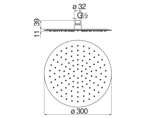 AD139/120CR верхний душ 30 см AD139/120CR