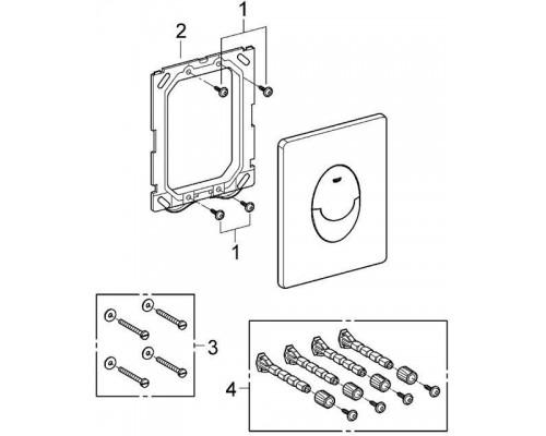 38505SH0 Skate Air Панель смыва для унитаза вертикальная (3 режима смыва), альпин-белый (для Rapid SL и Uniset) 38505SH0