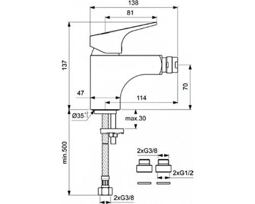 BA369AA NEXT Смеситель для биде BA369AA